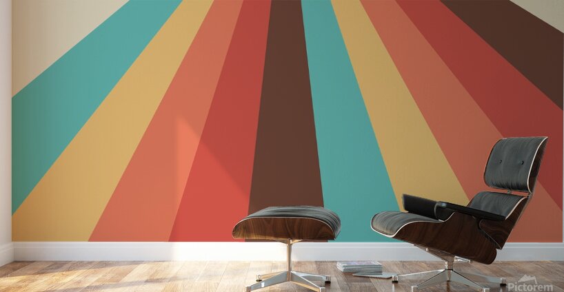 retro lines design pattern stripes colorful prism Wall Murals