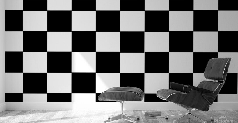 grid domino bench and black Wall Murals