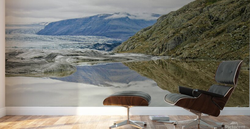 Glacier ending in lake Wall Murals