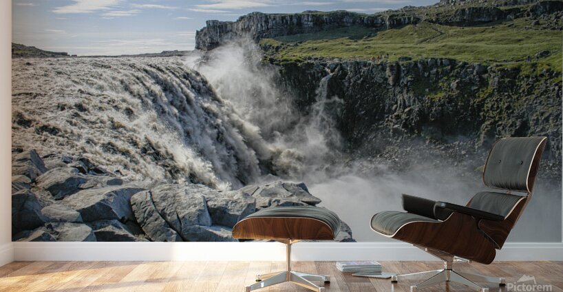 Gullfoss waterfall with lots of spraying Wall Murals