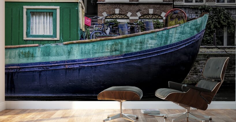 Amsterdam Canal Boat Wall Murals