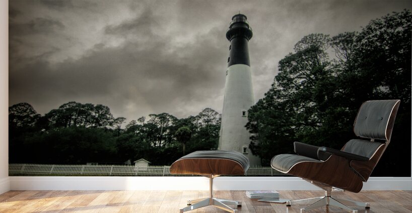 Hunting Island Lighthouse Hurricane Coming Wall Murals