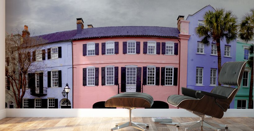 Charleston Rainbow Row Wall Murals