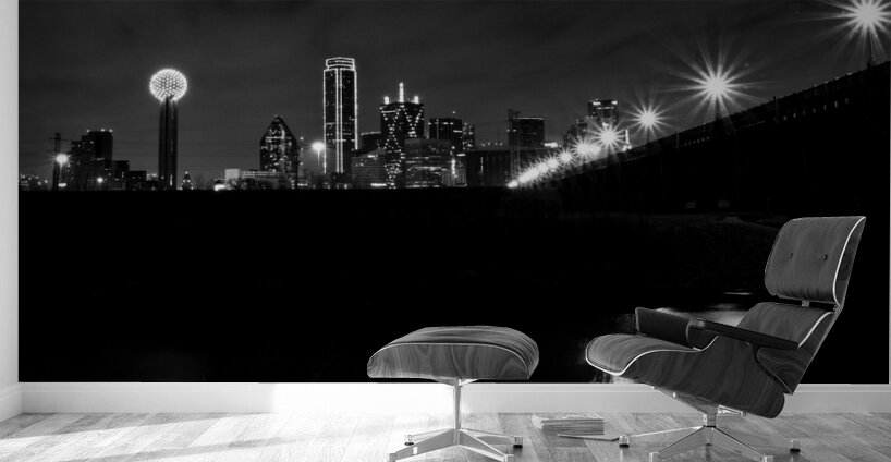 dallas skyline from trinity riverbed  horizontal Wall Murals