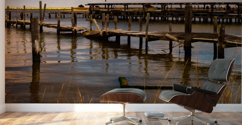 Dilapidated Old Dock Wall Murals