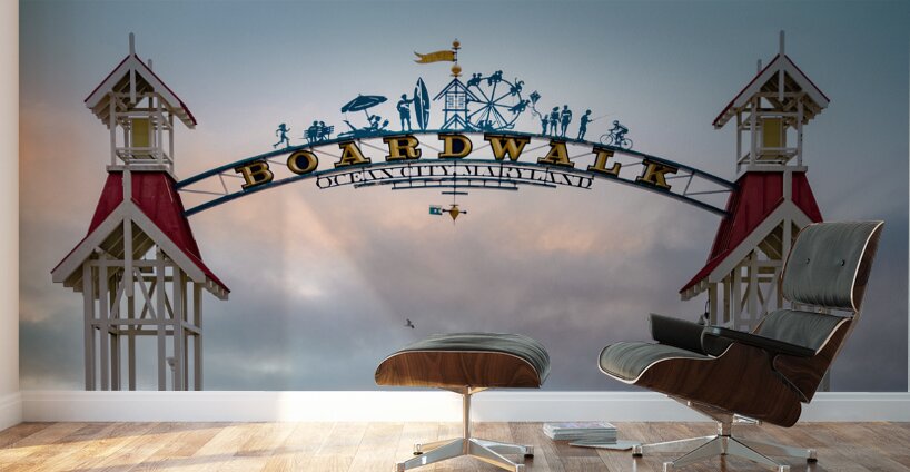 Ocean City Boardwalk Sign Wall Murals