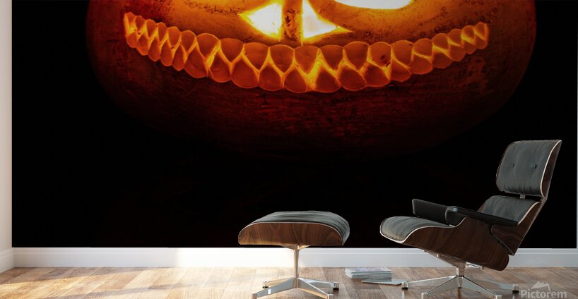 Frightful Carved Turnip Jack O Lantern Wall Murals