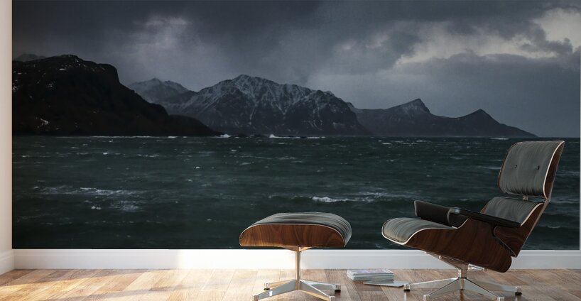 Lofoten Gale Wind sand Rocky Coastline Wall Murals