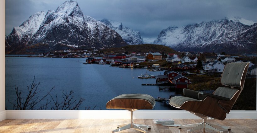 Lofoten Reine Arctic Mountains Landscape Wall Murals