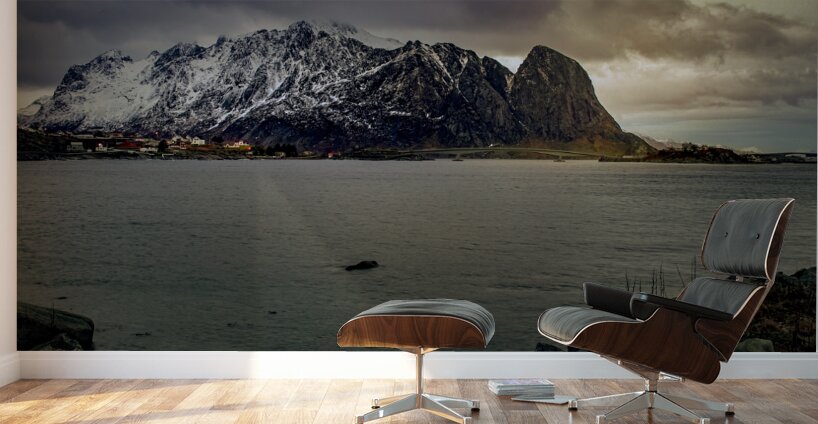 Lofoten  Coastal Road in Winter Wall Murals