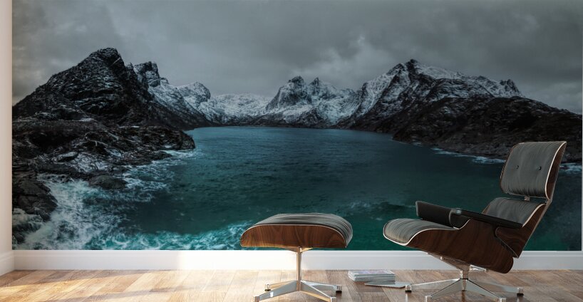 Lofoten Road Fjord Panorama Wall Murals