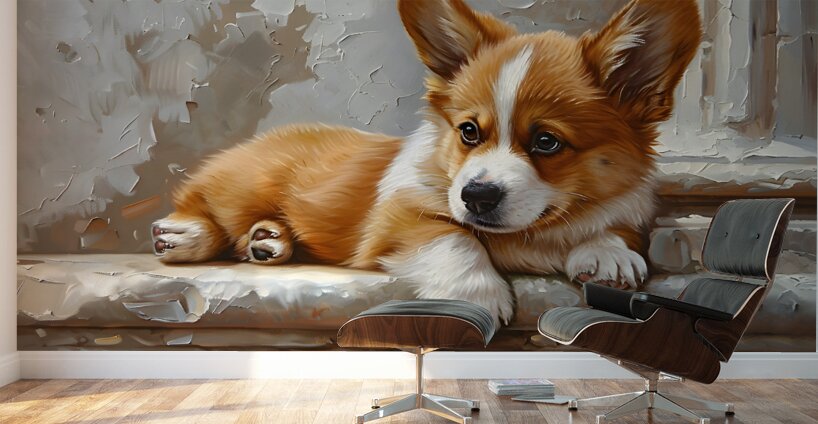 Puppy Paintings by Museblot 18 Wall Murals