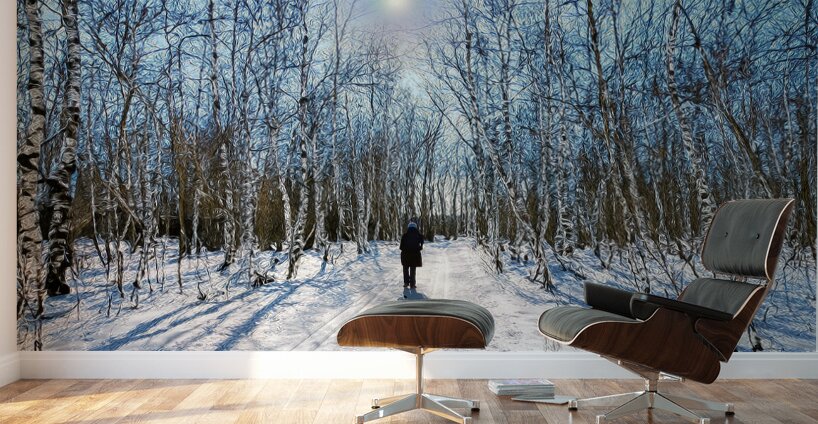 Marche en forêt  Impression murale