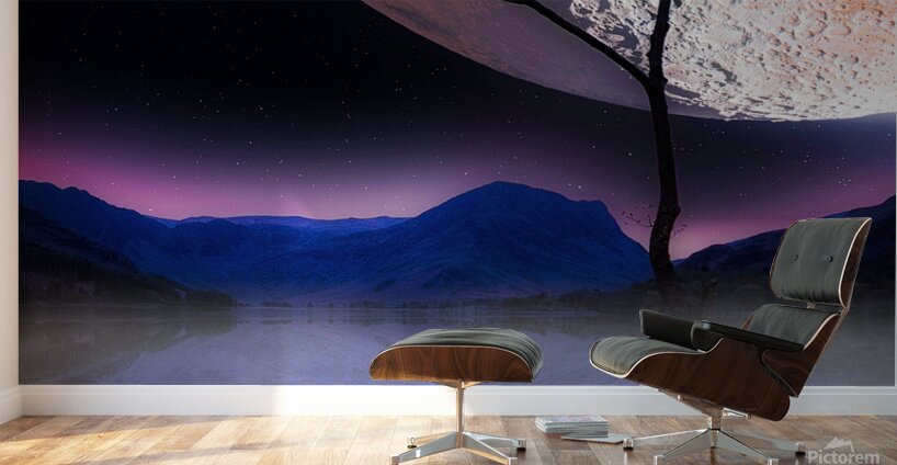 Seussian Tree Against Overhanging Sky Wall Murals