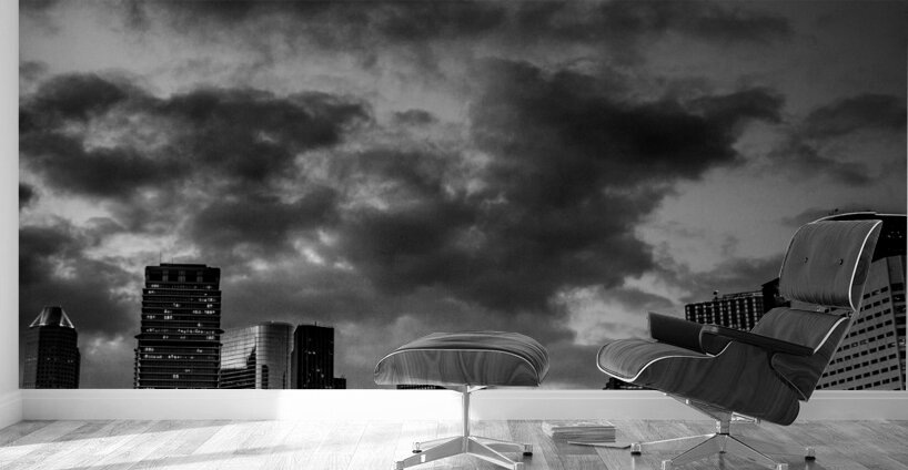 downtown houston texas skyline  square 3273 Dusk Wall Murals