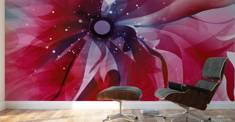 DM-Modern floral- Red 002 Wall Murals