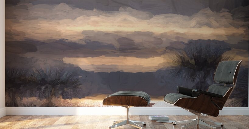 Hilton Head Beach Silhouette Impressionist Wall Murals