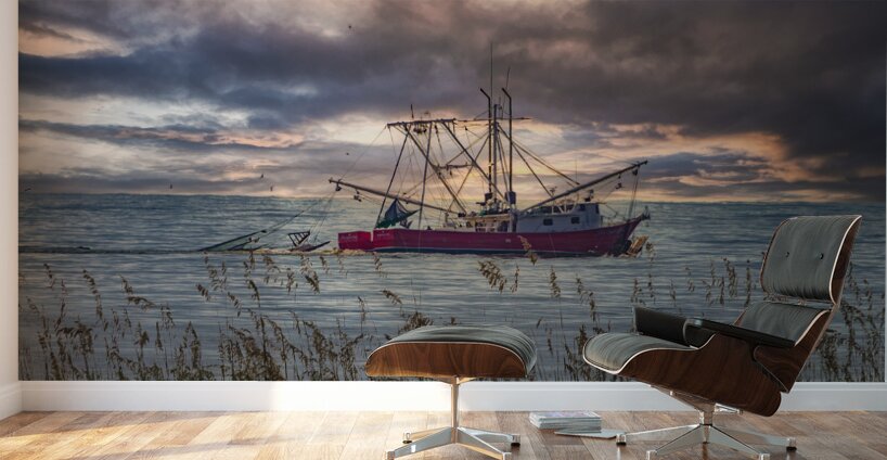 Hilton Head Shrimper Sunrise Wall Murals