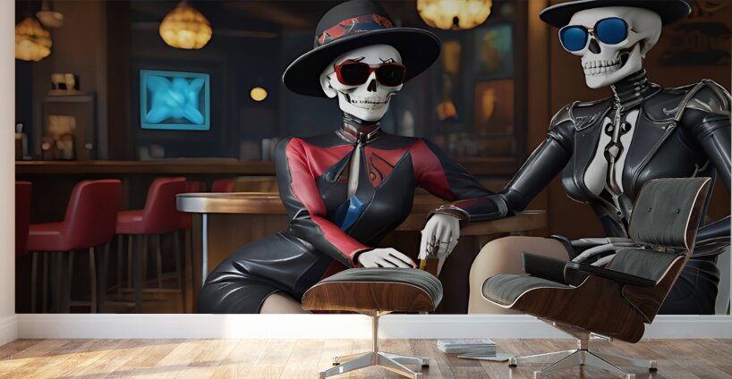 Skeleton Duo 6 Wall Murals