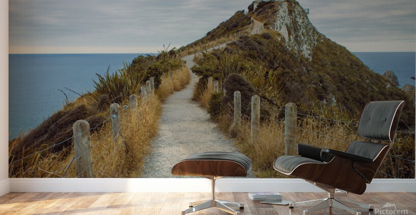 Vertical Nugget point lighthouse Wall Murals