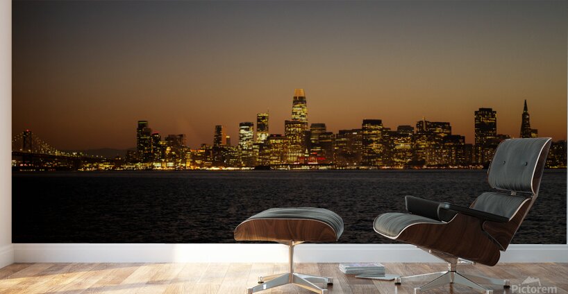 San Francisco Skyline Sunset Wall Murals