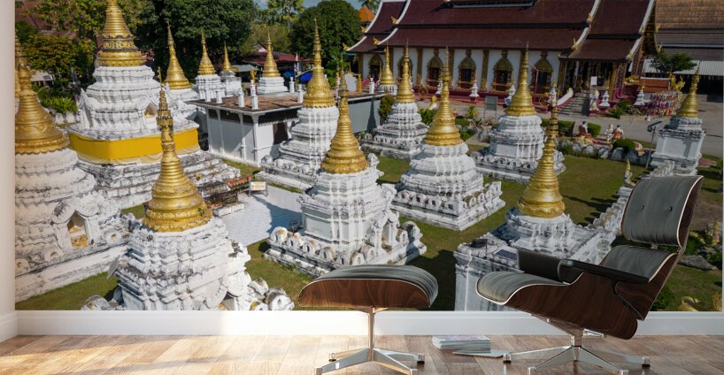 Wat Chedi Sao Lang Buddhist Temple Lampang Thailand Wall Murals