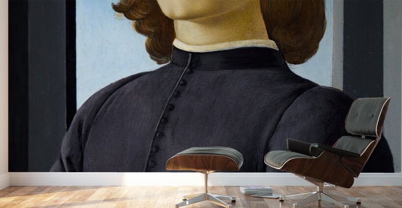  Sandro Botticelli 1445 1510  Portrait of a young man holding a roundel Wall Murals