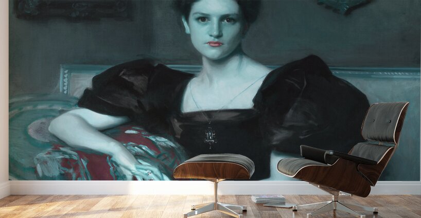 QAC 0016 – Ghostly Blue Red with Vampire teeth. Wall Murals