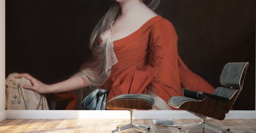 QAC 0018 – Madame Butterfly Red Dress Grey Wall Murals