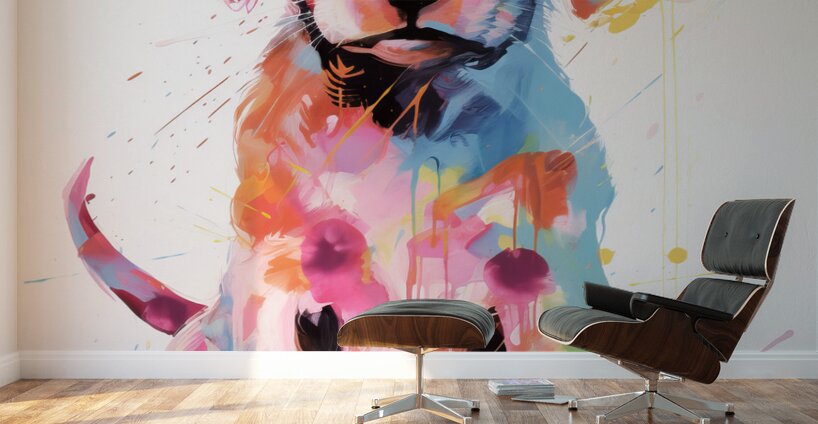 QAN 1063 – Colorful Baby Lab Bold Happy Puppy.j Wall Murals