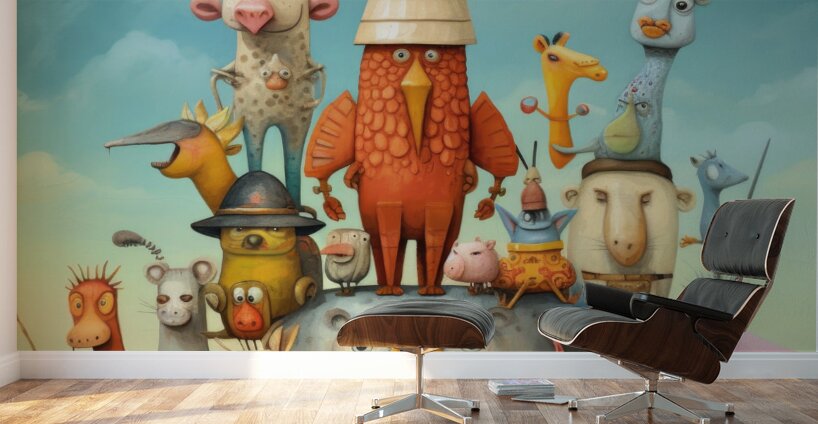 QAN 1036 – Whacky Animal Family Wall Murals