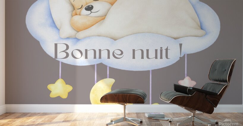 Good night baby bear  1 Wall Murals