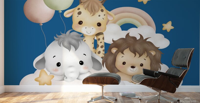 Baby animal In the sky  1 Wall Murals