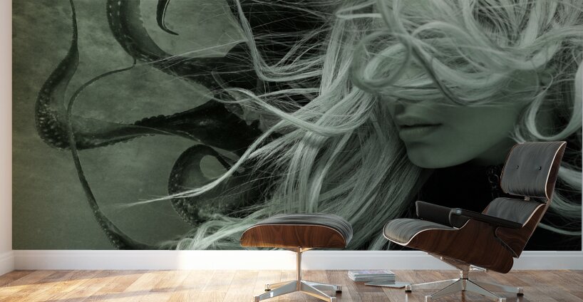 QGF 003 – double exposure octopus Wall Murals
