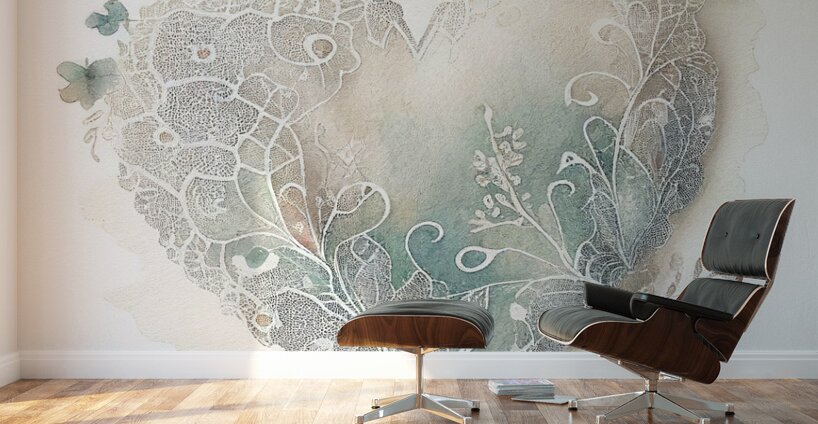 QLR 0024 – Lace Soft Green Clover Watercolor He Wall Murals