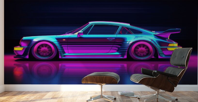 QPOP 0010B – Vapor Wave w background Wall Murals