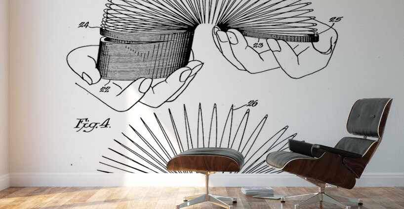 QVT 1064 – Vintage Patent Illustrations Slinky. Wall Murals