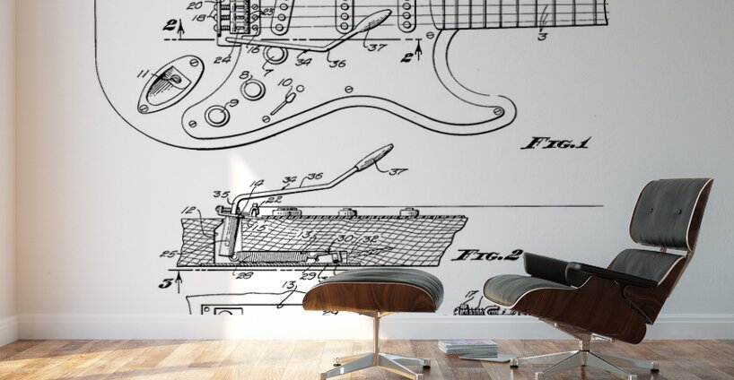 QVT 1065 – Vintage Patent Illustrations Fender Wall Murals
