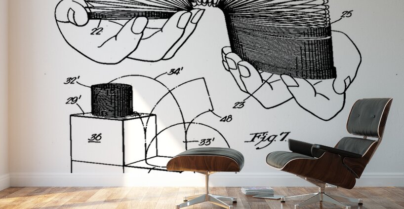 QVT 1061 – Vintage Patent Illustrations Slinky. Wall Murals