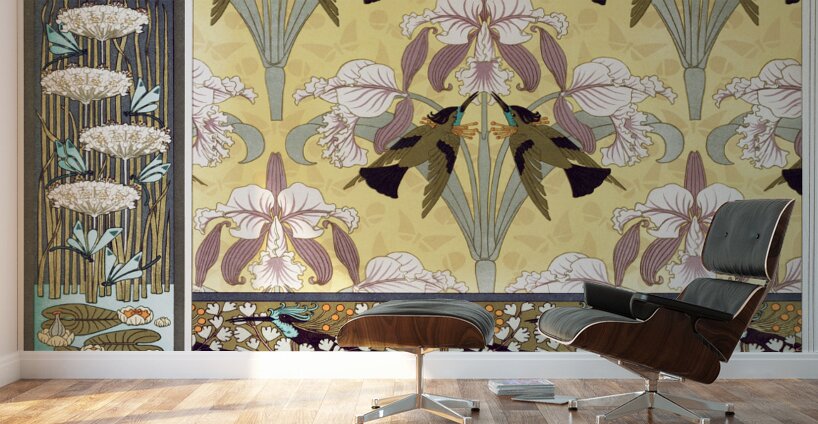 QCL 1123 – Libellules butome en ombelle nenupha Wall Murals