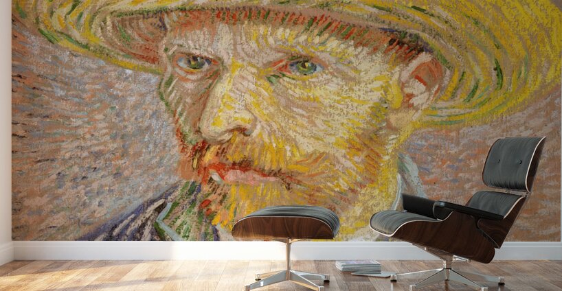QCL 1187 – Self Portrait with a Straw Hat obver Wall Murals