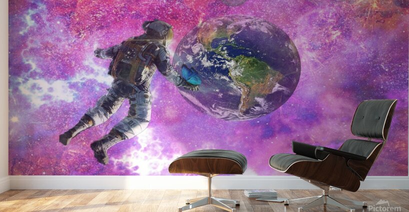 astronaut earth space planet universe fantasy ast Wall Murals
