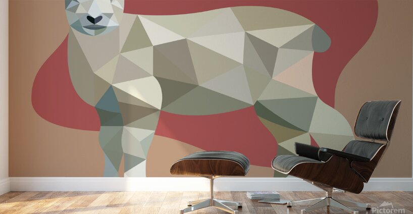 polygon sheep low poly goat abstract graphic lamb Wall Murals