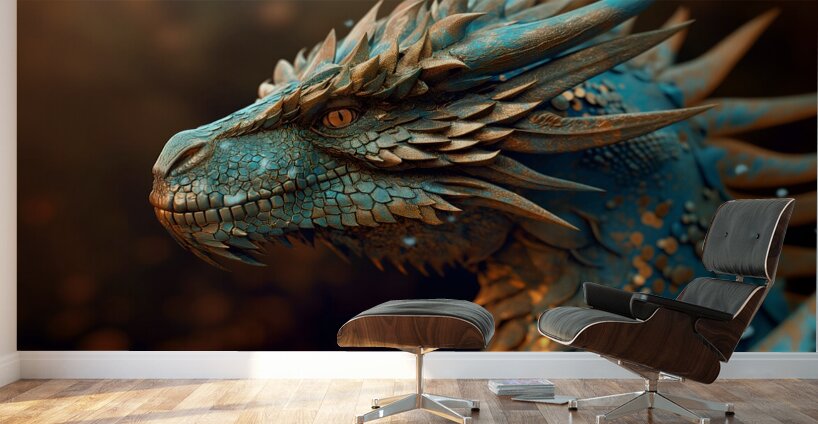 The Azure Guardian Wall Murals