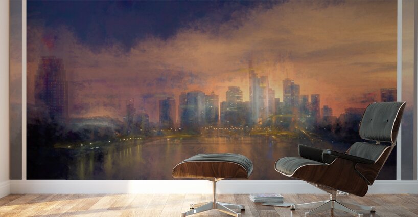 Frankfurt Skyline Coat of Many Colors Wall Murals