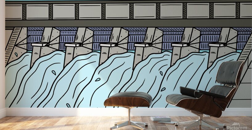 dam floodgate stop gates water supply water reser Wall Murals