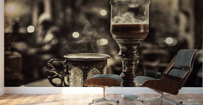 919879 hot coffee drink in old fashion glass ware Wall Murals