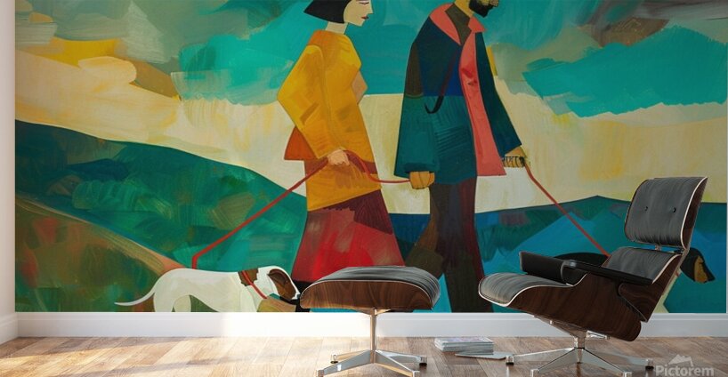 COMPANIONS ON A PROMENADE Wall Murals