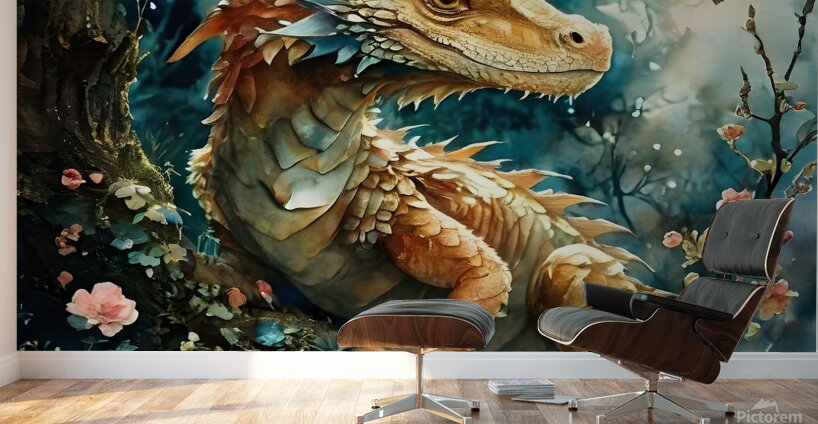 Dragon In The Forest Wall Murals