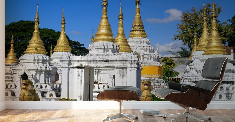 Wat Chedi Sao Lang Buddhist Temple Lampang Thailand Wall Murals